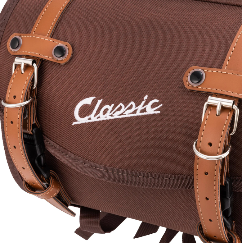 Borsa "Classic" piccola per Vespa, in nylon, marrone tabacco