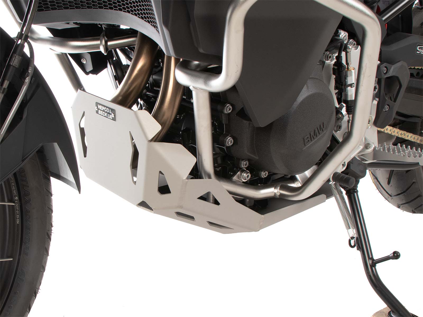 Piastra di protezione motore argento per BMW F 900 GS Adventure (24-) Hepco & Becker