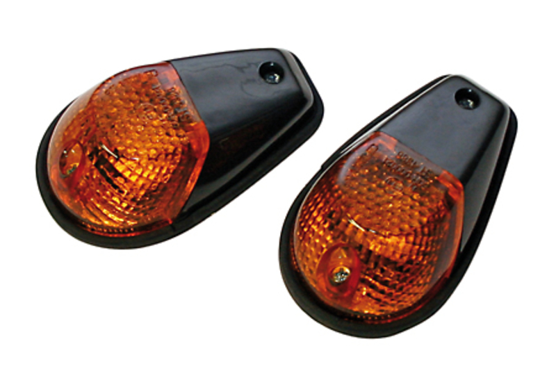 HIGHSIDER Smart lampadine per indicatori di direzione carenatura Alloggiamento indicatore nero / lente grigio fumo (coppia), anteriore