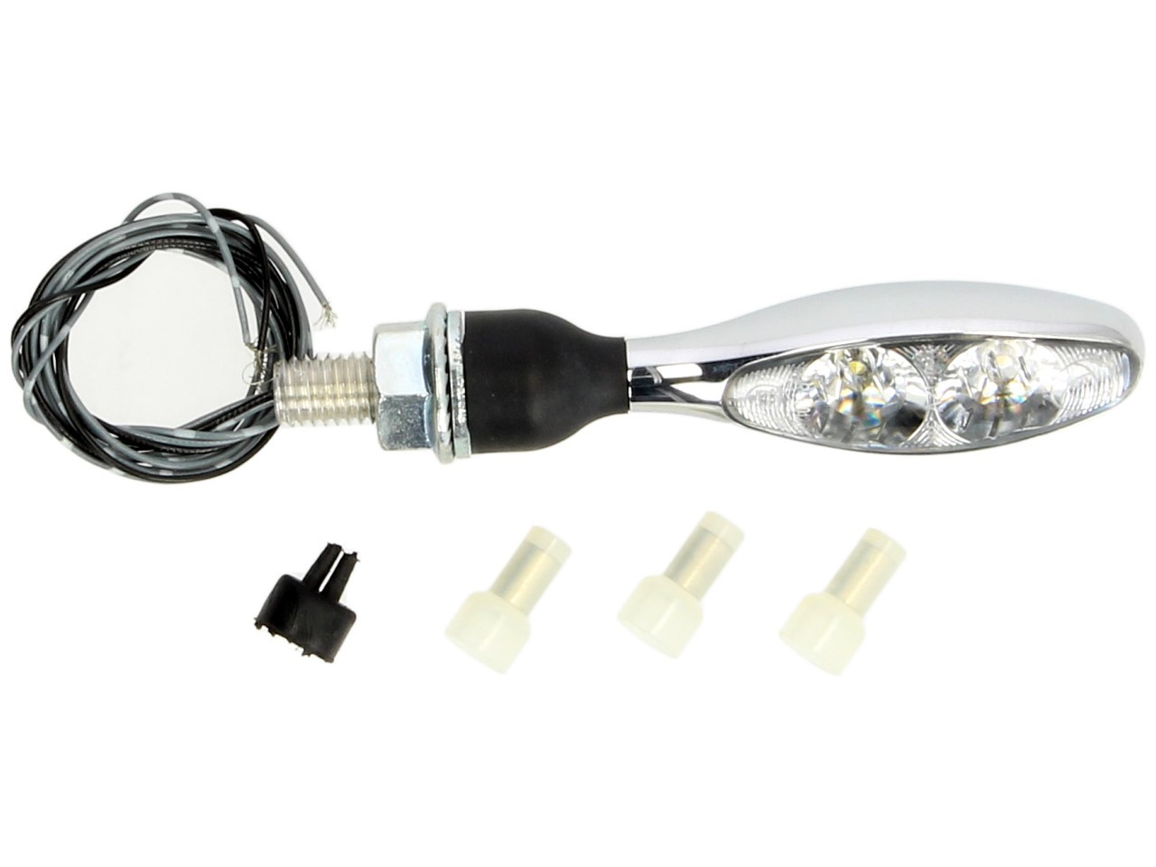 Indicatore Kellermann con luce di posizione, Micro 1000 PL, acciaio, LED, VL/VR, 12 V, cromo lucido, M8x20