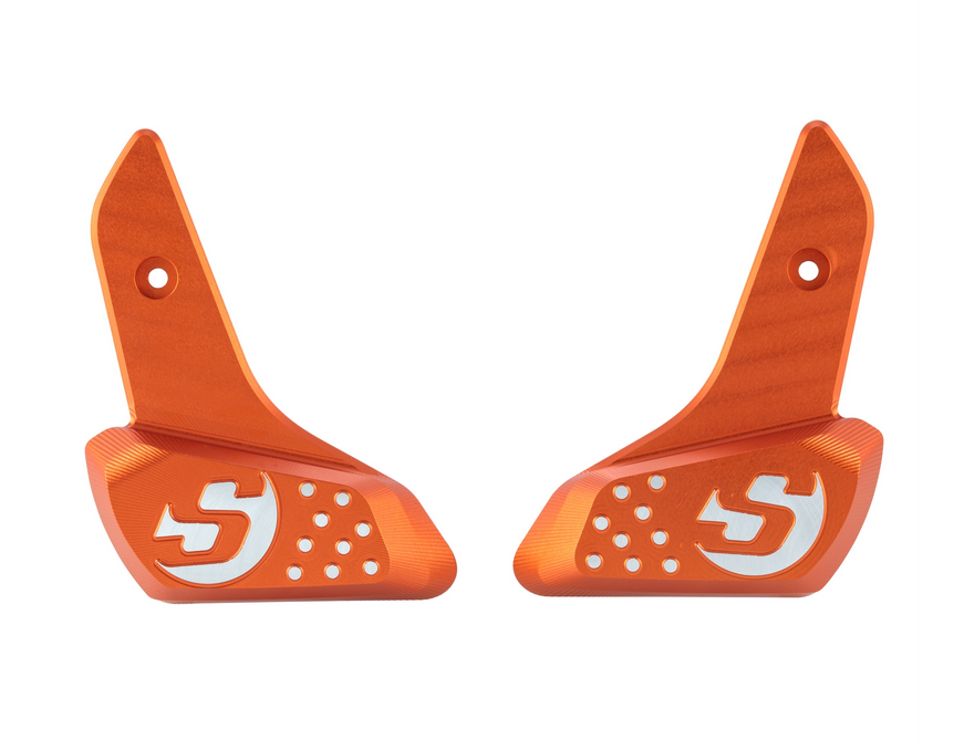Poggiapiedi destro e sinistro per Vespa Primavera /Sprint 50-150ccm 2T/4T AC, arancione opaco