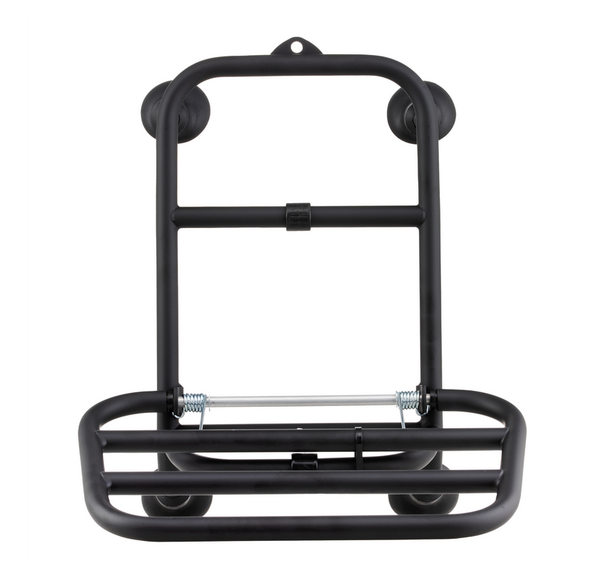 Portapacchi anteriore per Vespa GTS /GTS Super HPE /GTV 125/300 ('19-), pieghevole, nero opaco