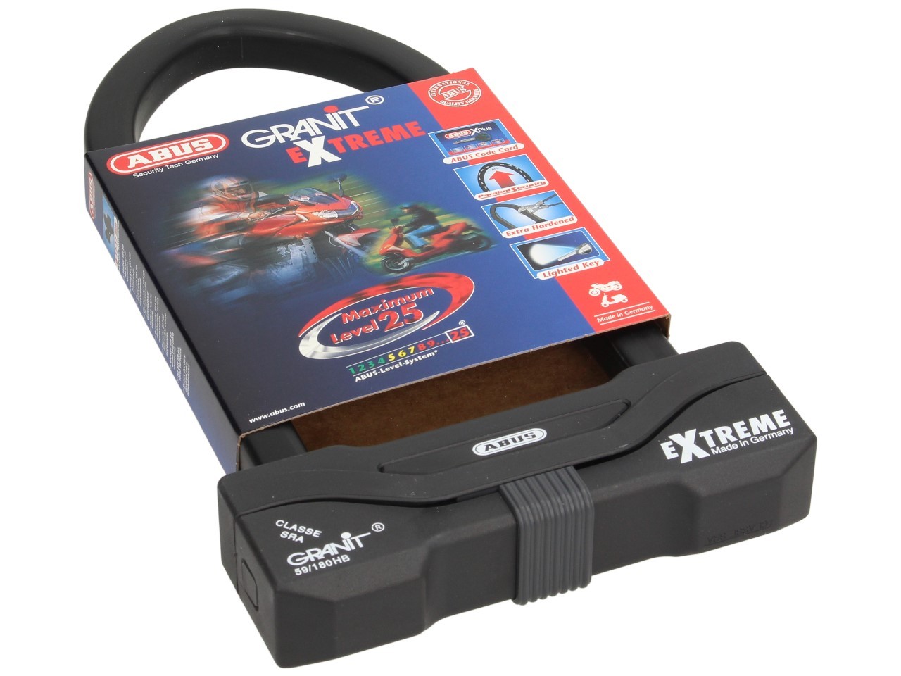 ABUS U-lock 260x111 Granit Extreme Plus 59 per moto, scooter e Vespa