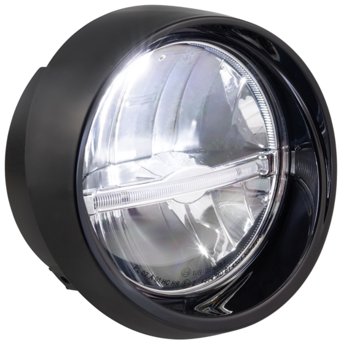 Faro LED per Vespa Primavera 50-150ccm 2T/​4T (-'18), nero lucido