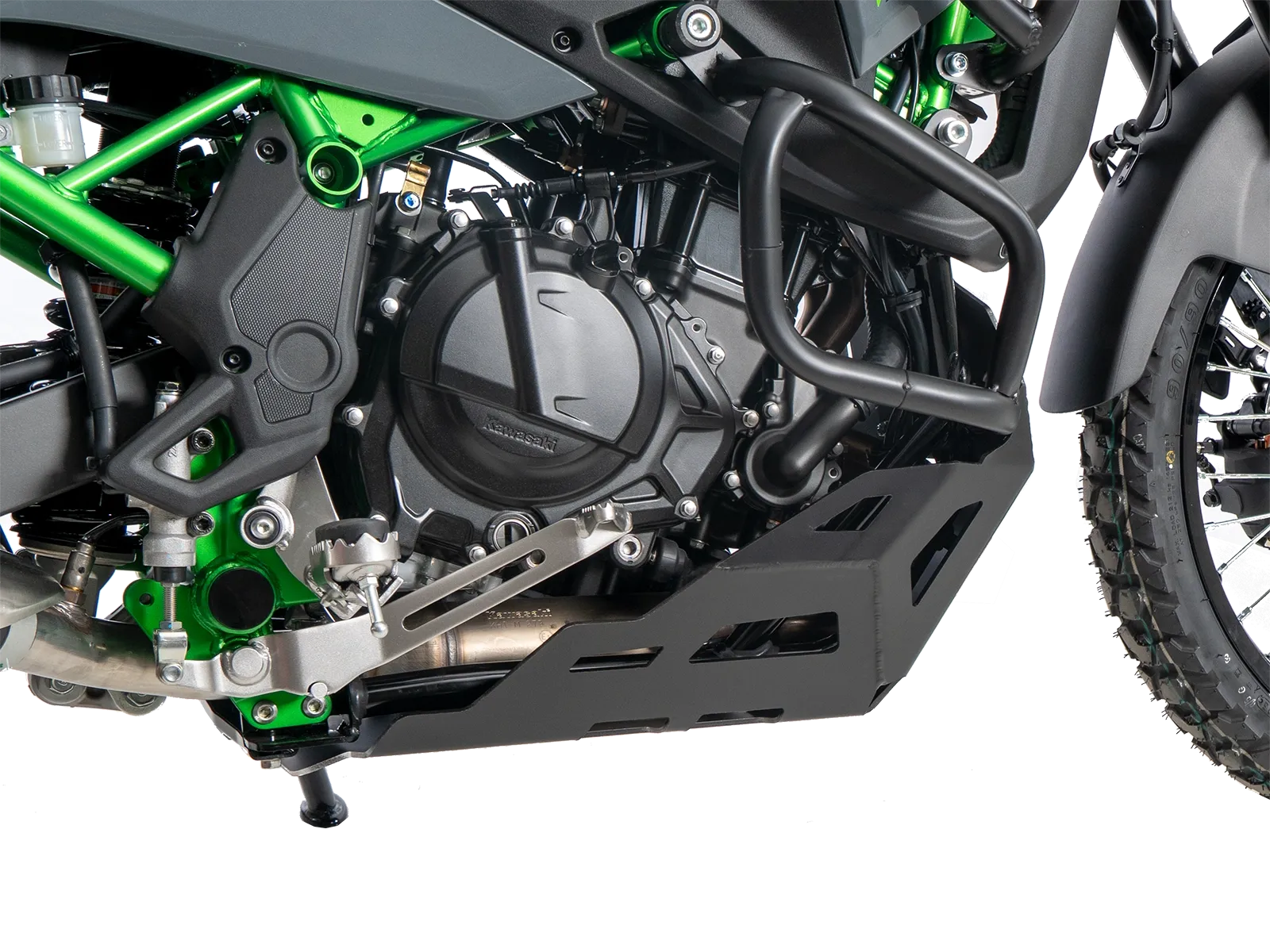 Piastra di protezione del motore nera per Kawasaki KLE 500 / SE (26-) Hepco & Becker
