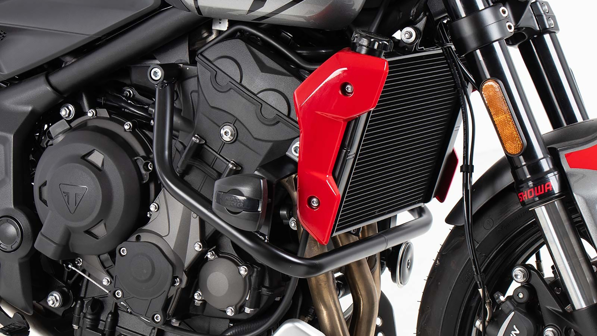 Barra di protezione del motore con cuscinetto di protezione per Triumph Trident 660 (21-) Hepco & Becker