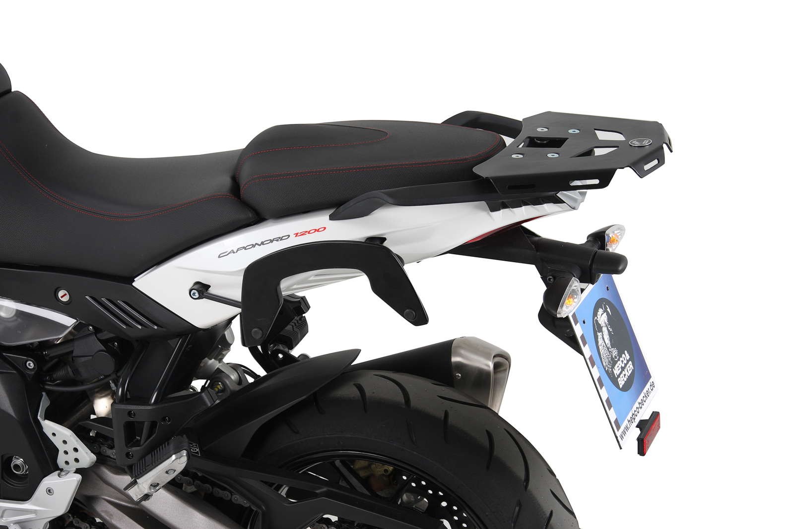 Portapacchi laterale C-Bow nero per Aprilia Caponord 1200 (Bj.13-16) Hepco & Becker