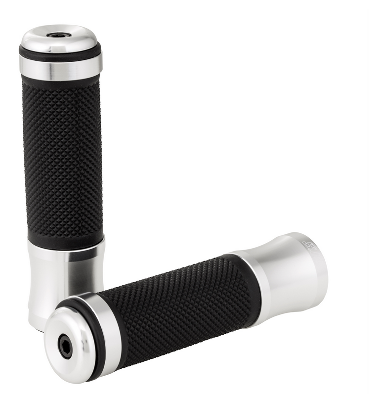 Manopole Ø 24/24 mm, L 125 mm per Vespa PX 125-200cc, nero/argento