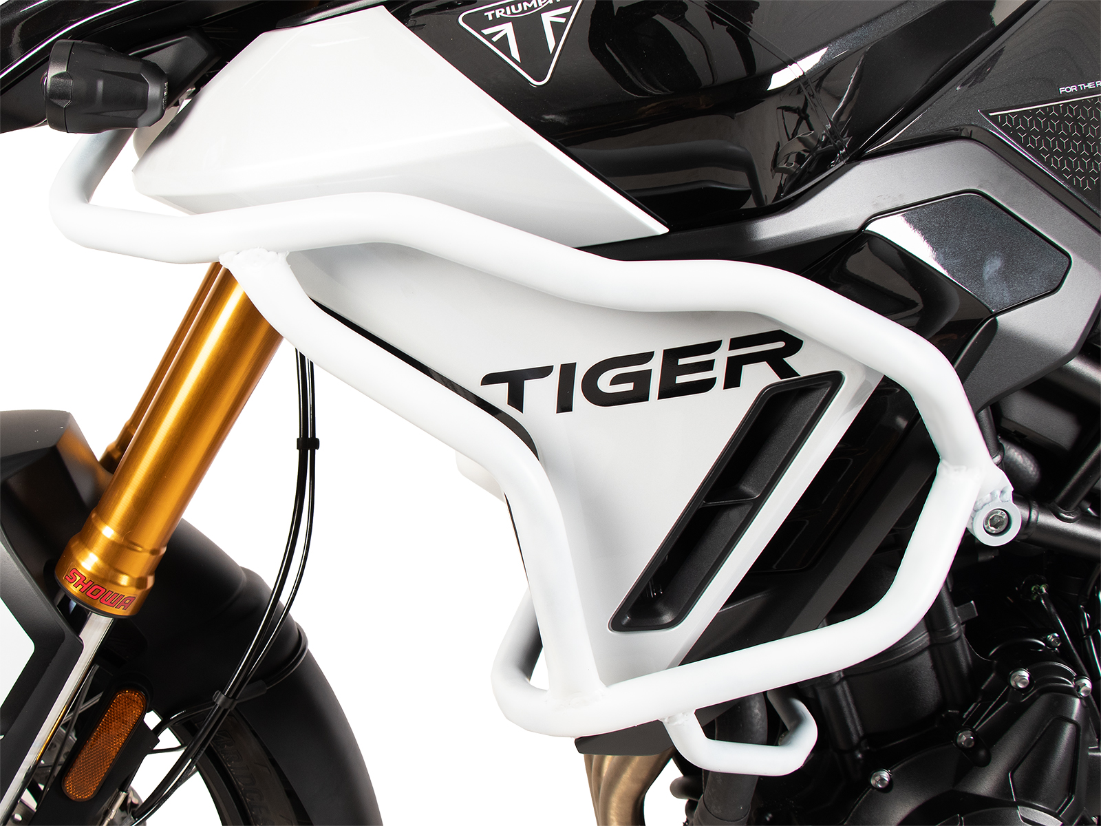 Barra di protezione serbatoio "Solid" bianca per Triumph Tiger 900 GT / Pro (24-) Hepco & Becker