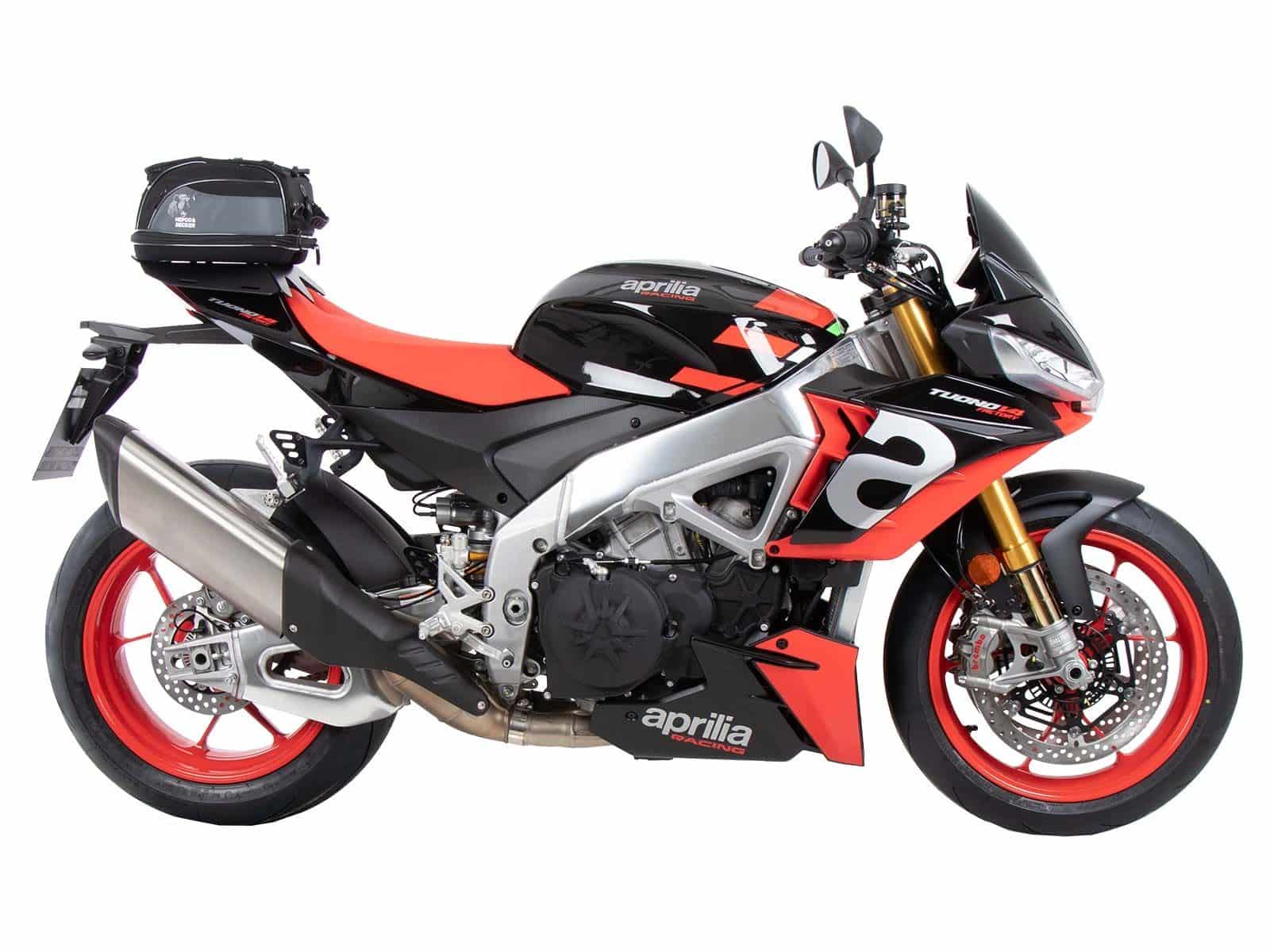 Portapacchi sportivo fisso nero per Aprilia Tuono V4 Factory /RSV 4 /RSV 4 Factory (21-24)