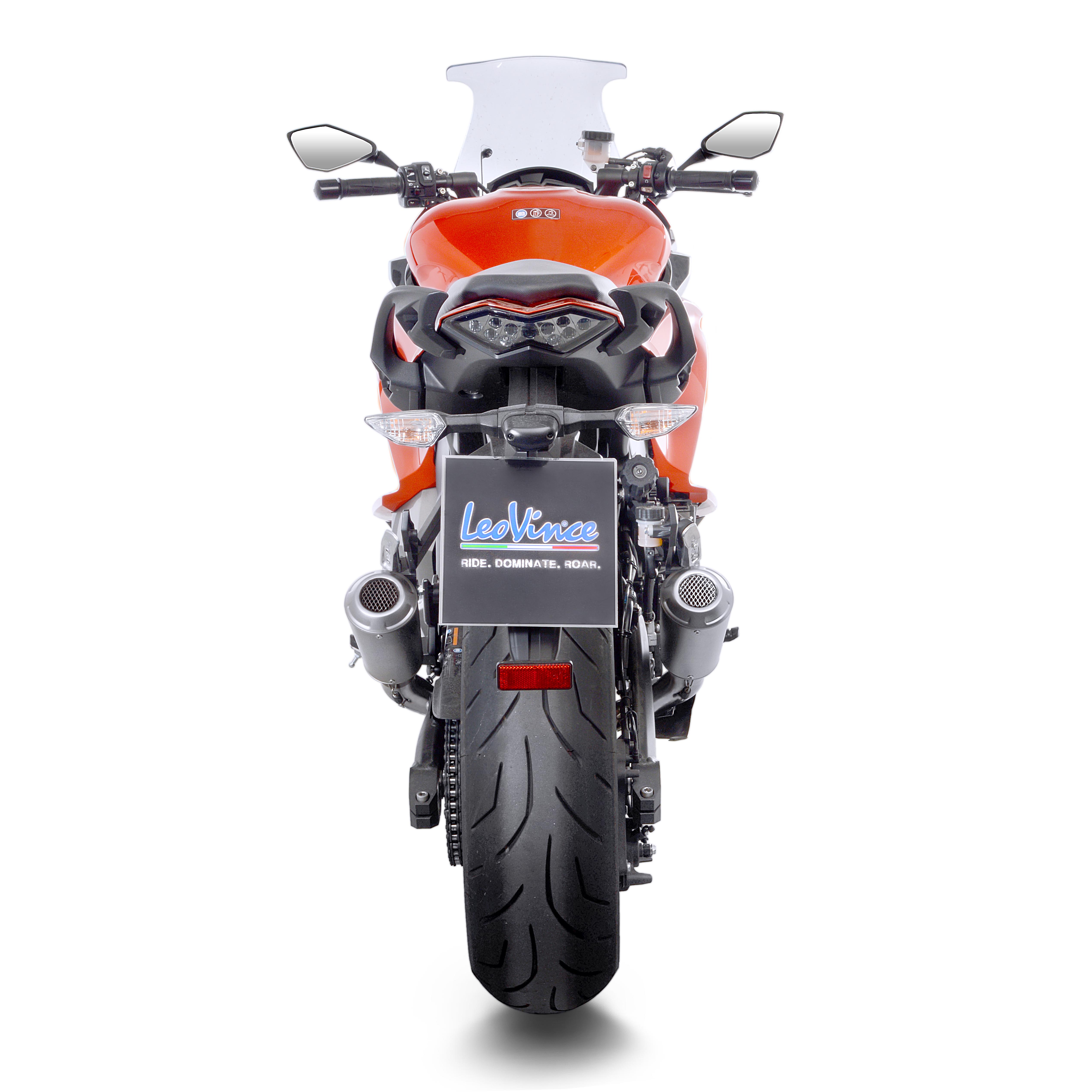 Impianto di scarico LeoVince LV 10, titanio, slip on per Kawasaki Z 1000 / SX (anni 17-19)
