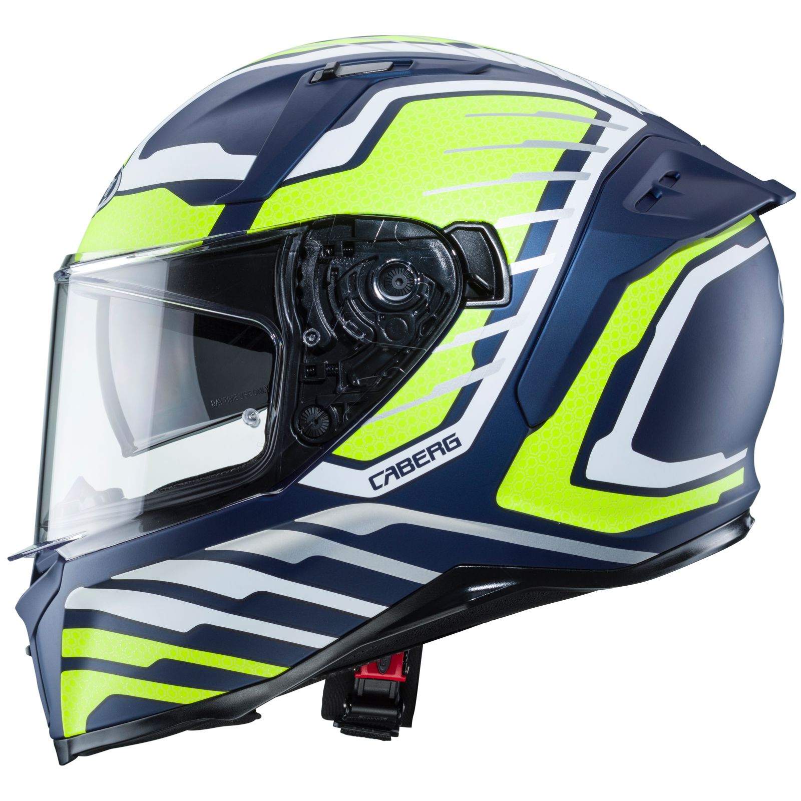 Casco Caberg Avalon Forge, blu opaco/giallo fluo-bianco