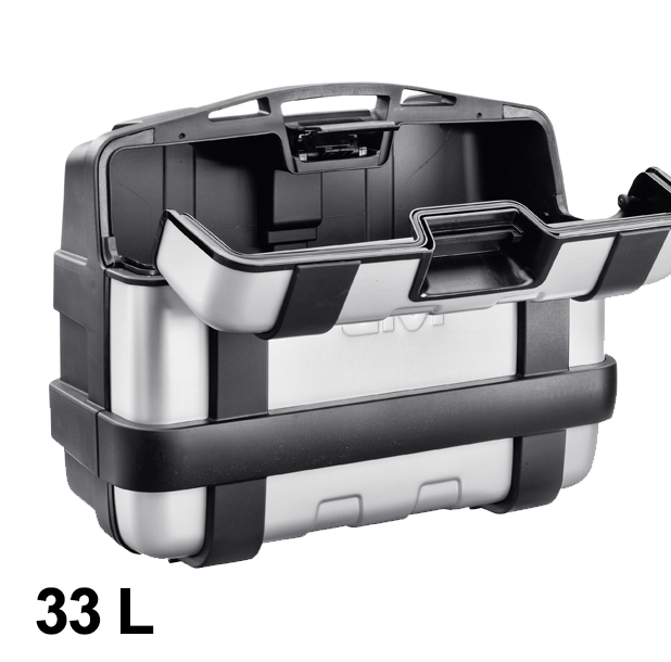 Valigia Trekker 33 litri MONOKEY con coperchio in alluminio argento Givi