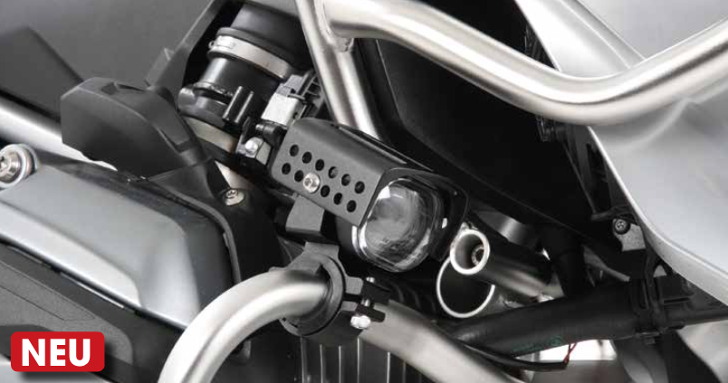 Faro ausiliario a LED (set) incluso set di montaggio universale per BMW F 850 GS (Bj.18-) Originale Hepco