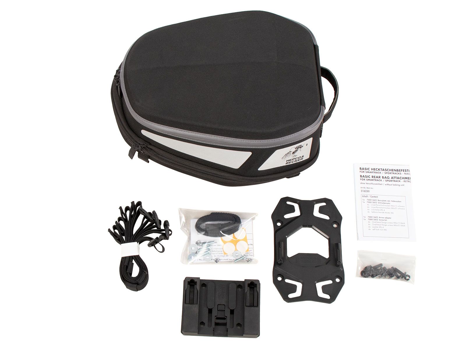 Royster Rearbag Sport borsa posteriore nera/grigia con attacco base Hepco & Becker