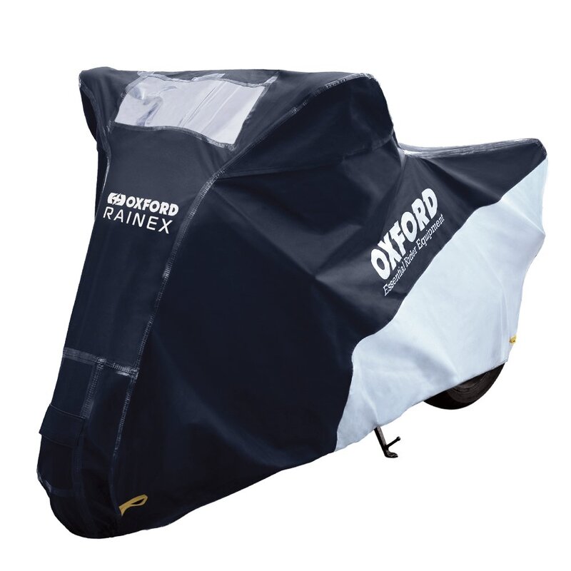 Copertura Oxford Outdoor Rainex Nero/Argento - Moto/Scooter - L