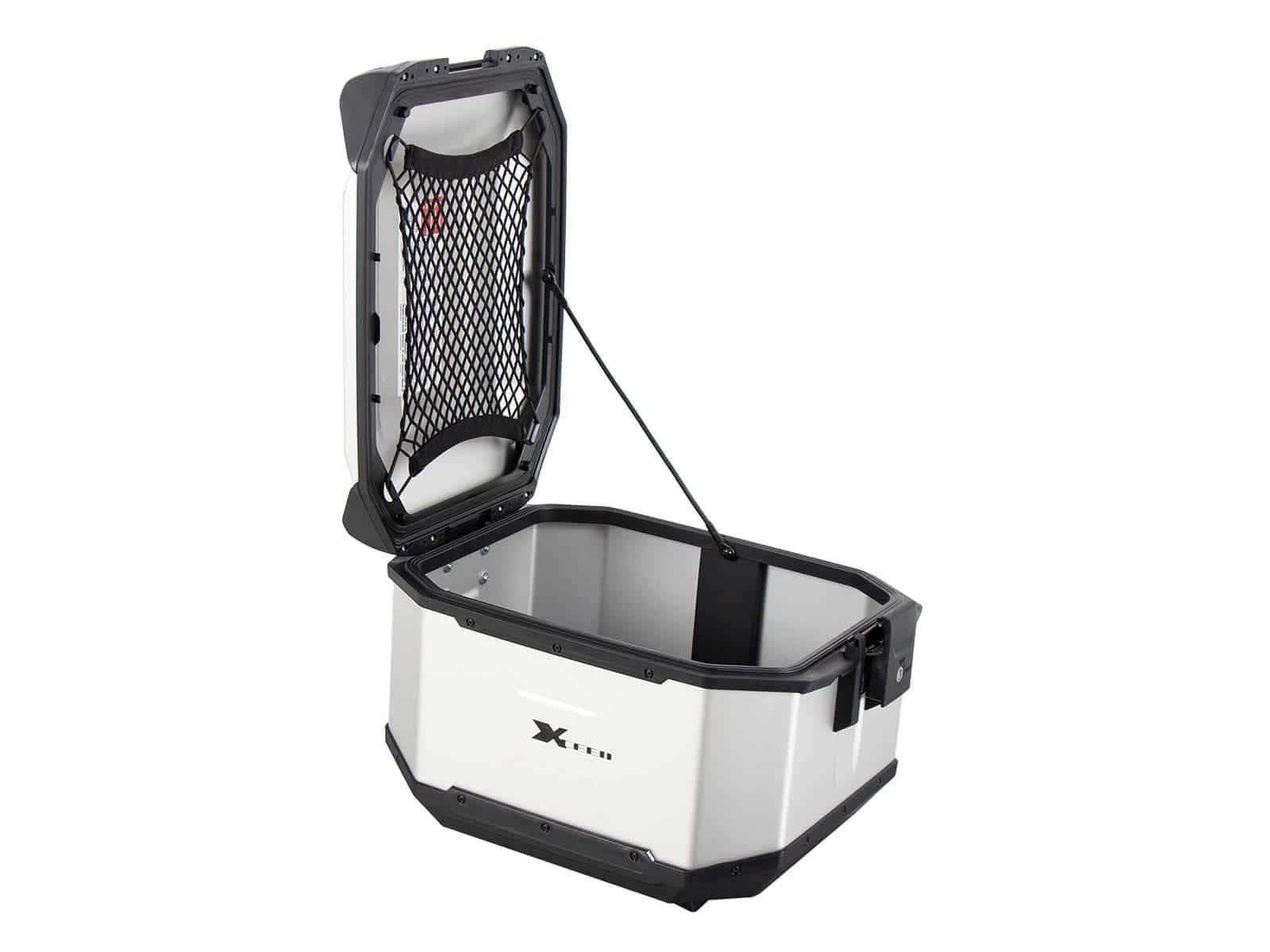 Baule posteriore in alluminio Xceed da 45 litri, colore argento, Hepco & Becker
