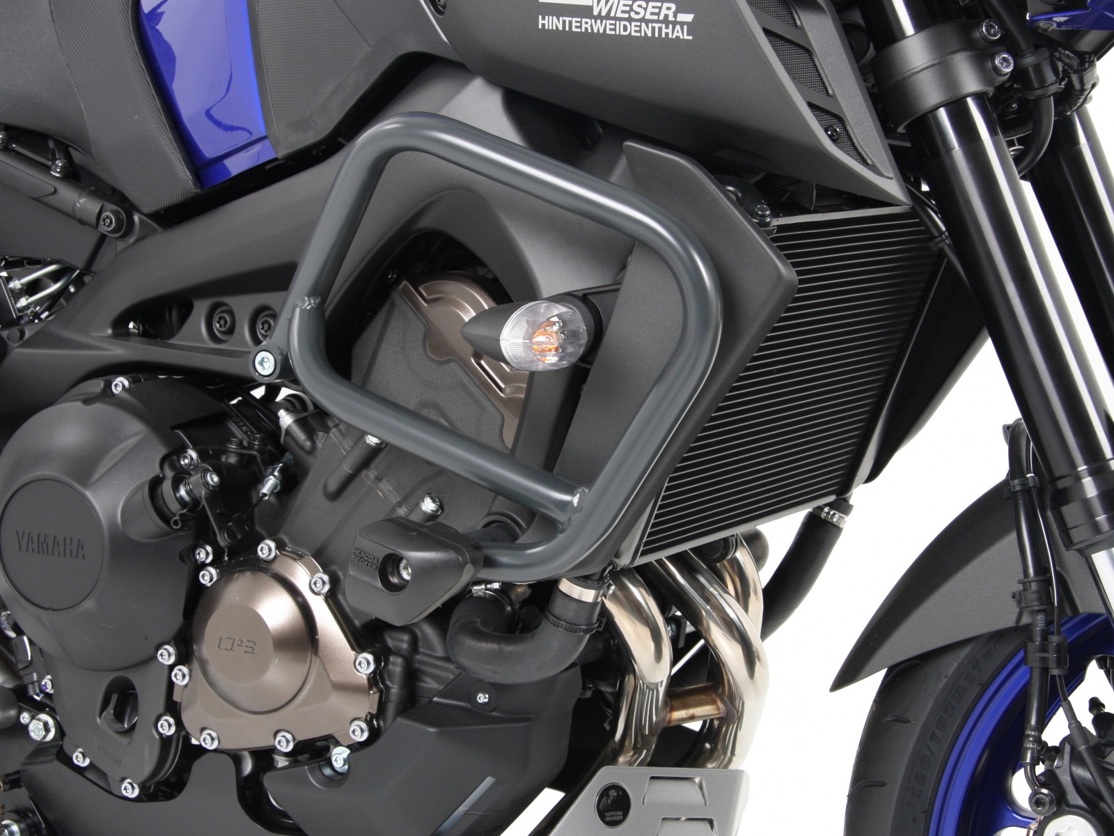 Barra di protezione motore con ProtectionPad antracite per Yamaha MT-09 (Bj.17-) Hepco & Becker