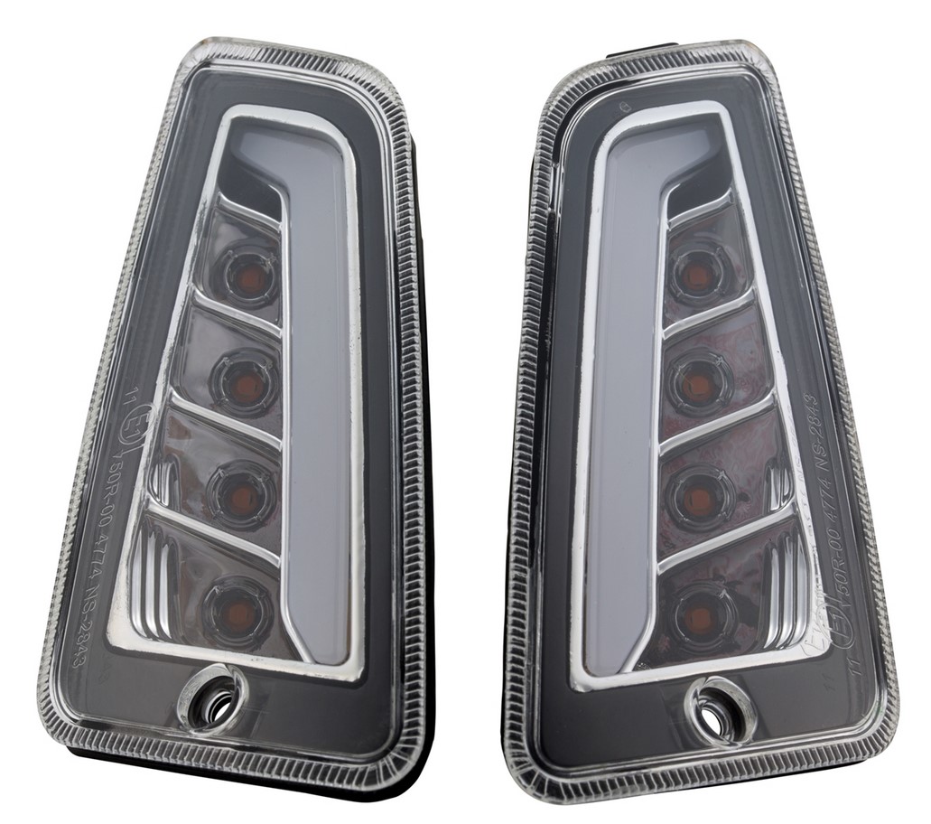 Kit indicatore di direzione anteriore destro/sinistro per Vespa GTS/GTS Super/GTV/GT 60/GT/GT L ('03-'13), trasparente