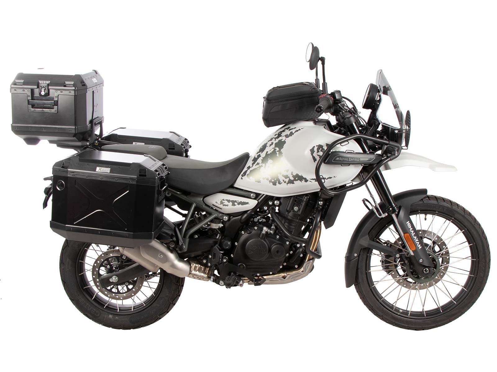 Portavaligie Alurack nero su portapacchi originale per Royal Enfield Himalayan 450 (24-)