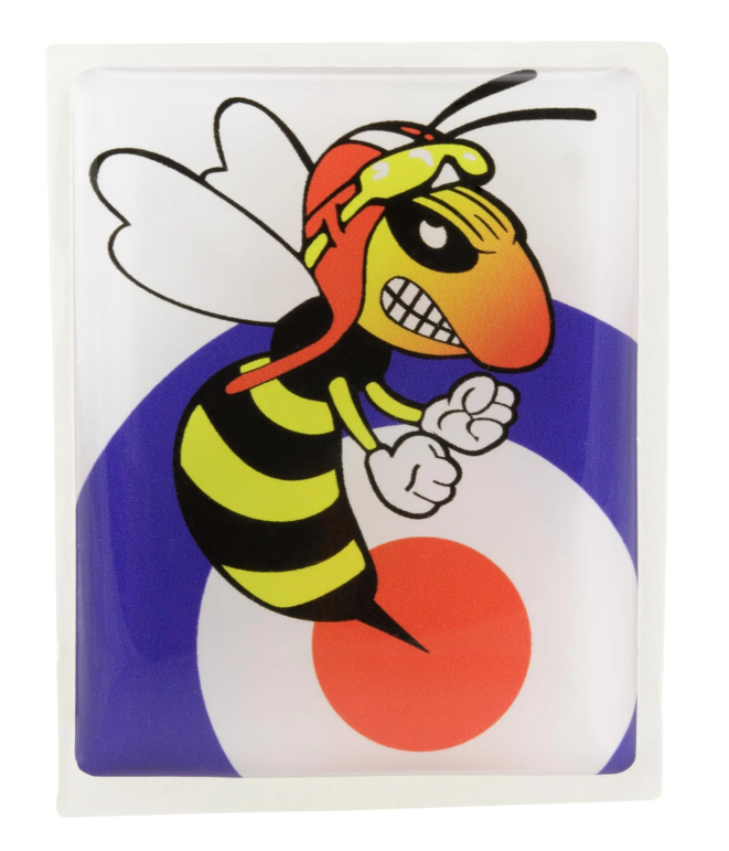 Emblema Vespa "Bersaglio vespa cattiva" a 4 angoli a cascata, blu/bianco/rosso