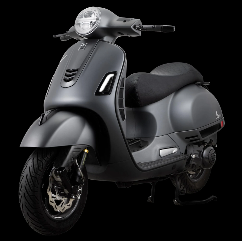 Sella sportiva "Black Editiont" per Vespa GTS/GTS Super/GTV 125-300ccm (14-), trapuntata nera
