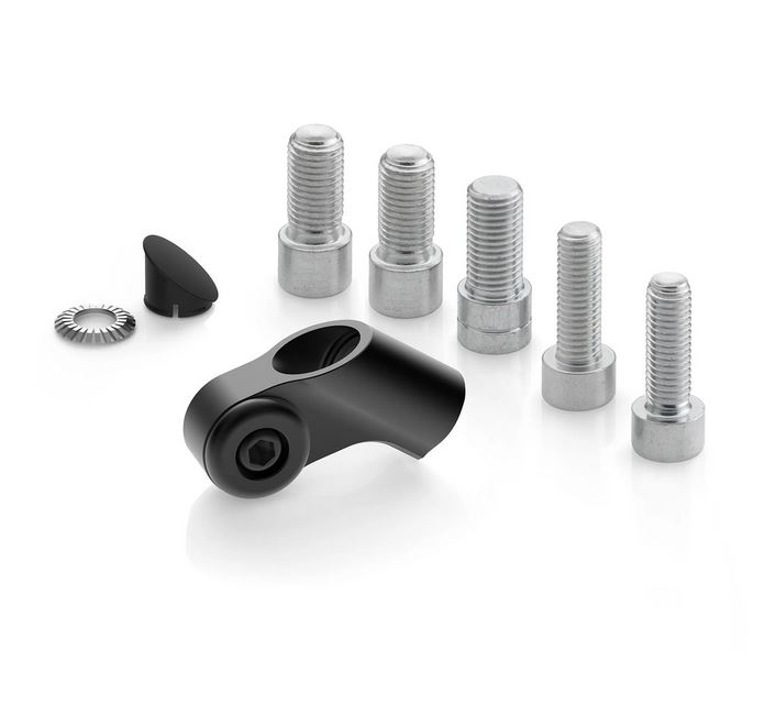 Adattatore specchio RIZOMA "Side Mount" L 42,5 mm per Vespa, anodizzato nero
