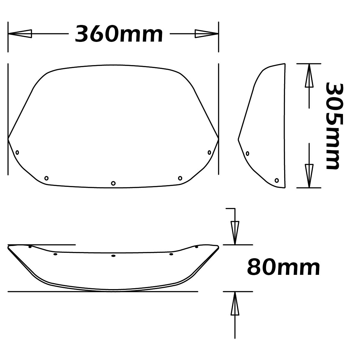 Parabrezza - altezza 305 mm per Honda Africa Twin 750