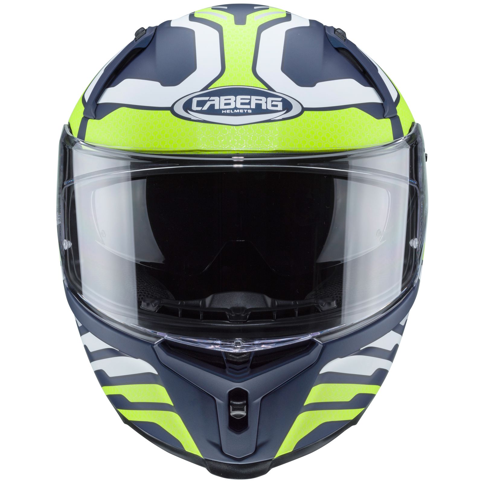 Casco Caberg Avalon Forge, blu opaco/giallo fluo-bianco