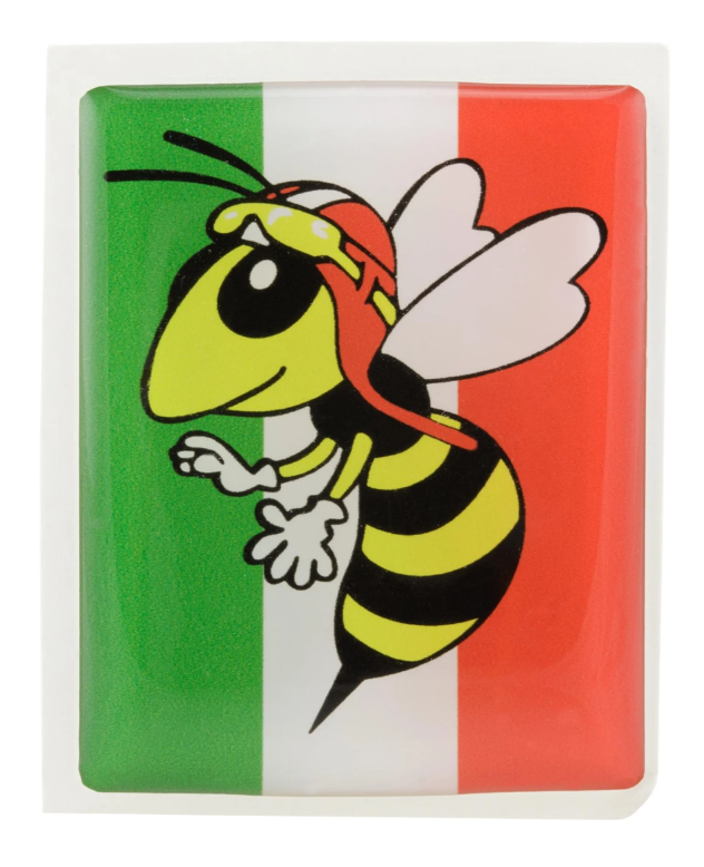 Emblema Vespa "Wasp" a 4 angoli a cascata, verde/bianco/rosso