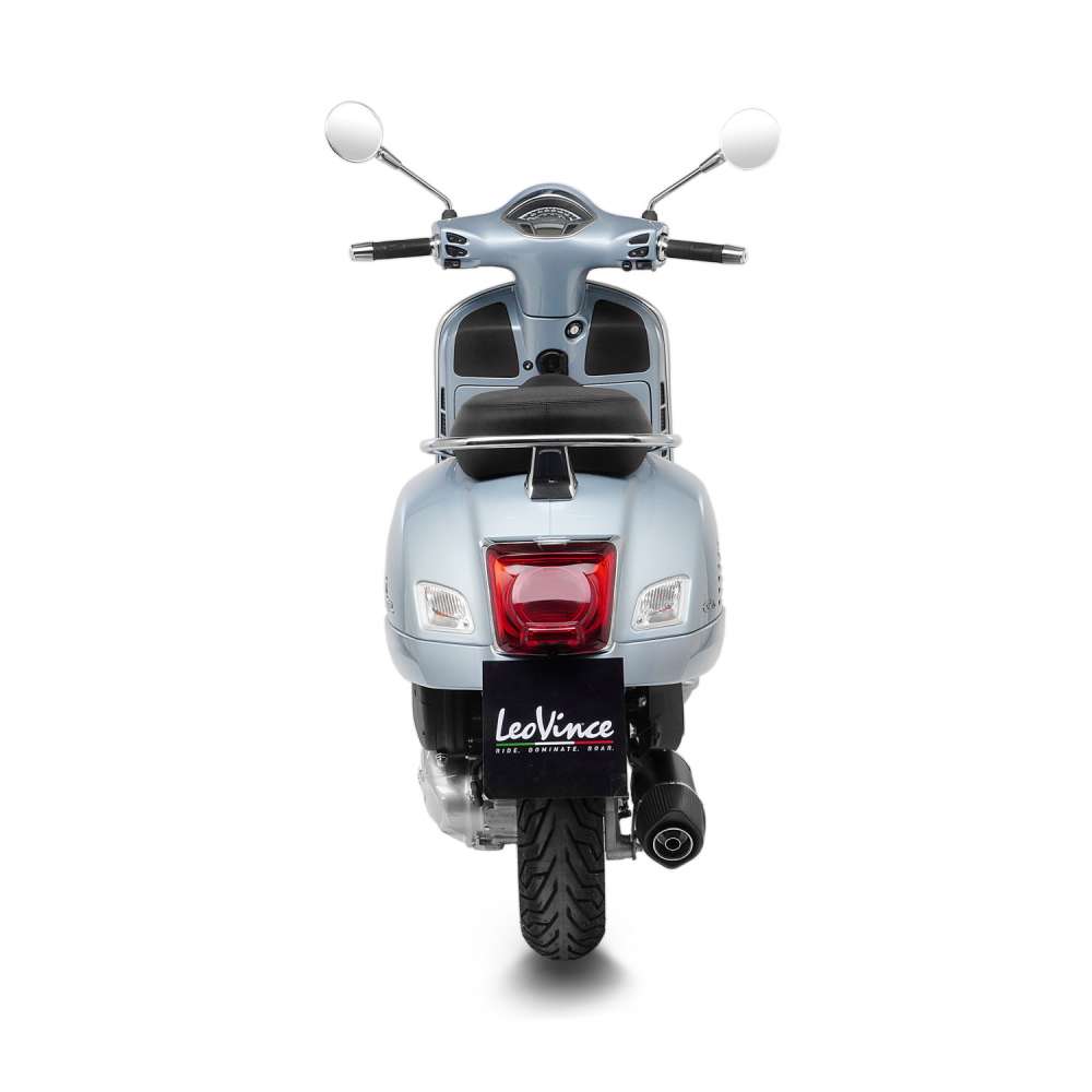 LeoVince sistema di scarico SBK Nero per Vespa GTS 125 /Super, nero, slip on, certificato E, Euro5