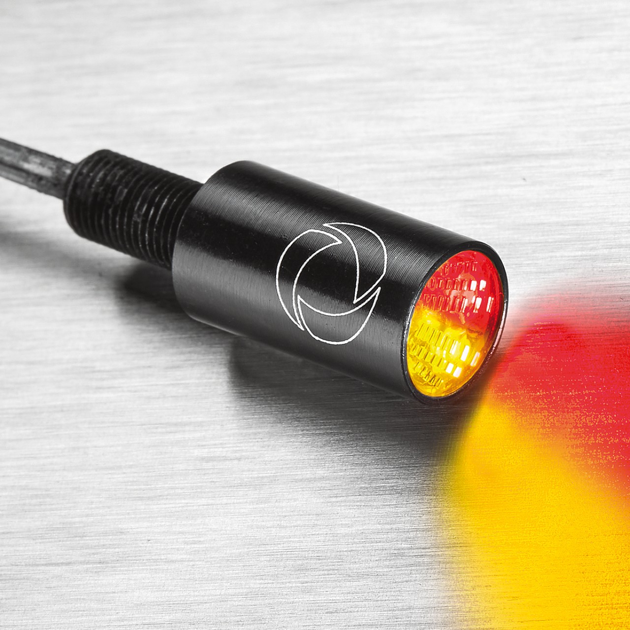 Indicatore di direzione Kellermann, luce posteriore e freno, Atto DF Integral, alluminio, LED, HL/HR 12 V, nero lucido