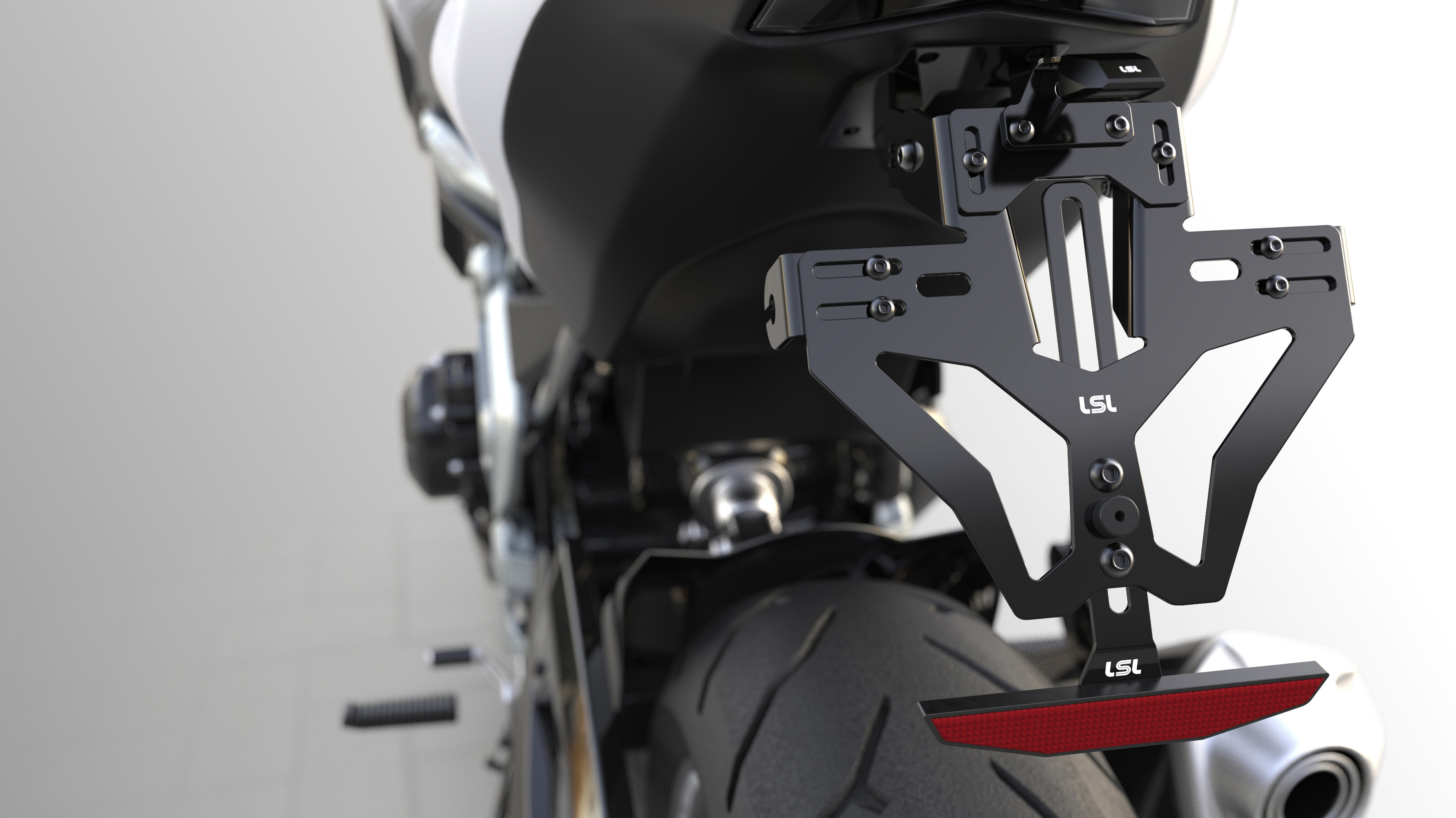 Portatarga corto con luce targa per Honda CB 750 Hornet (23-)