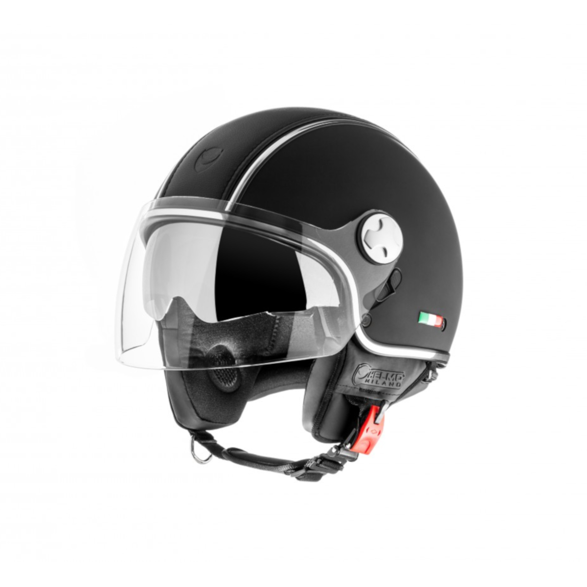 Helmo Milano Demi Jet, PelleDura Premium, nero opaco