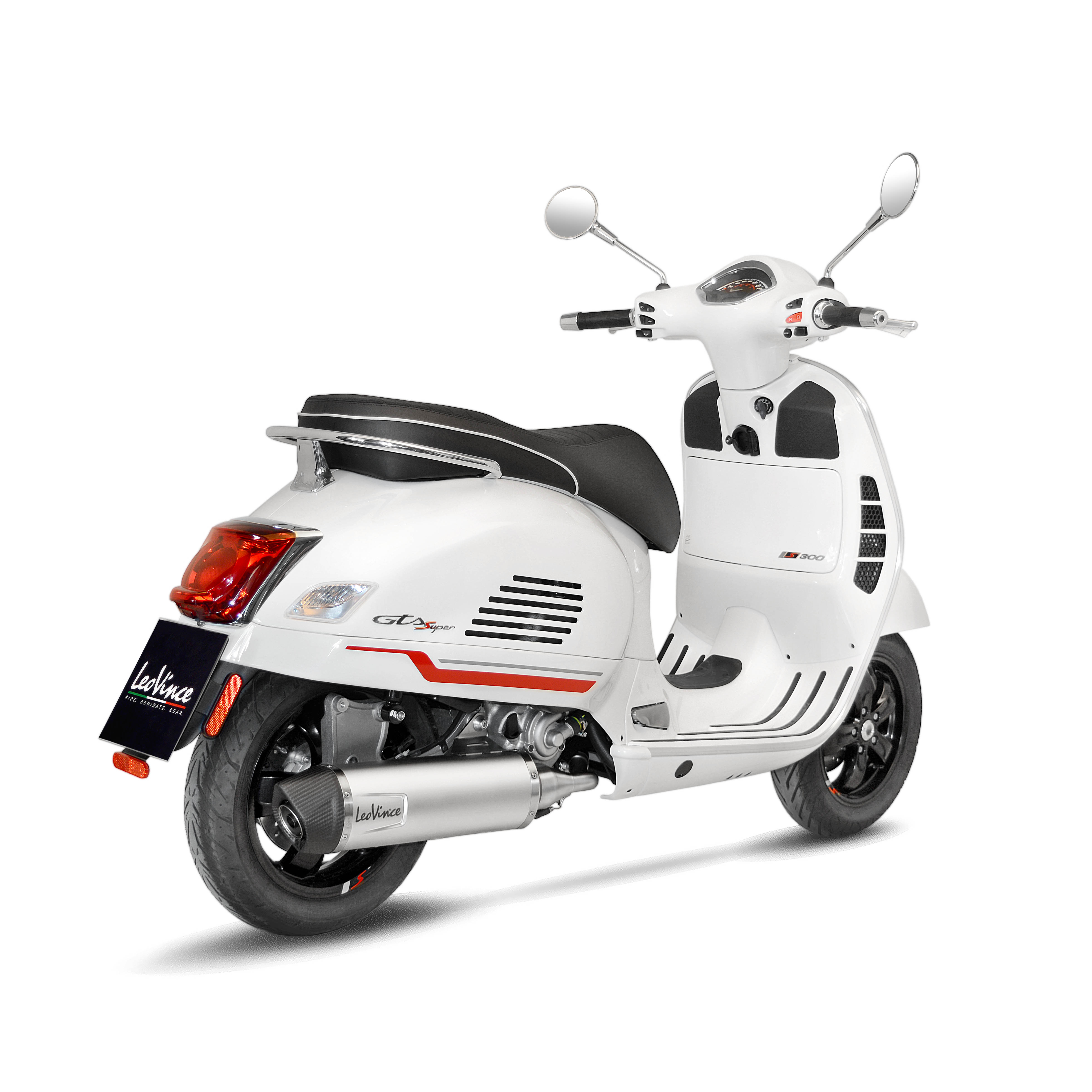 Impianto di scarico LeoVince LV One Evo, inox, silver, impianto completo, per Vespa 300 GTS Euro 5
