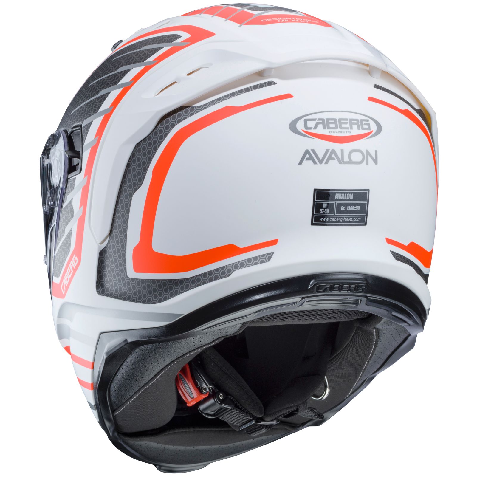 Casco Caberg Avalon Forge, bianco opaco/fluo-arancione-argento