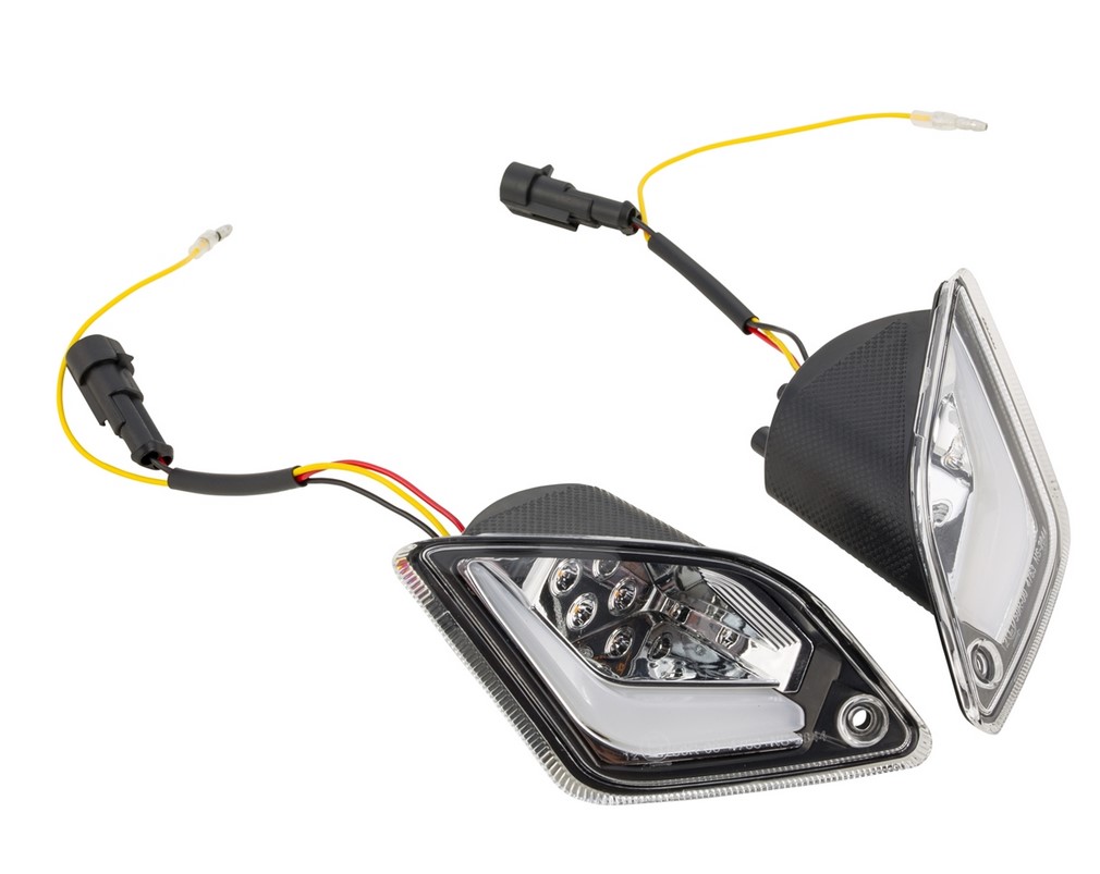 Kit indicatore di direzione posteriore destro/sinistro per Vespa GTS/GTS Super/GTV 125-300cc ('14-), trasparente