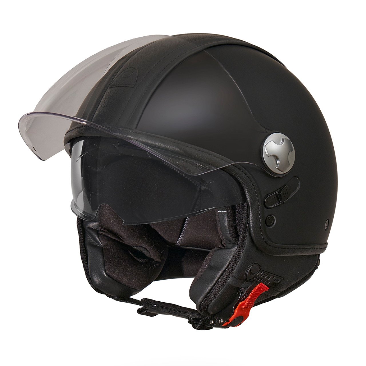 Helmo Milano Demi Jet, PelleDura Premium, nero opaco