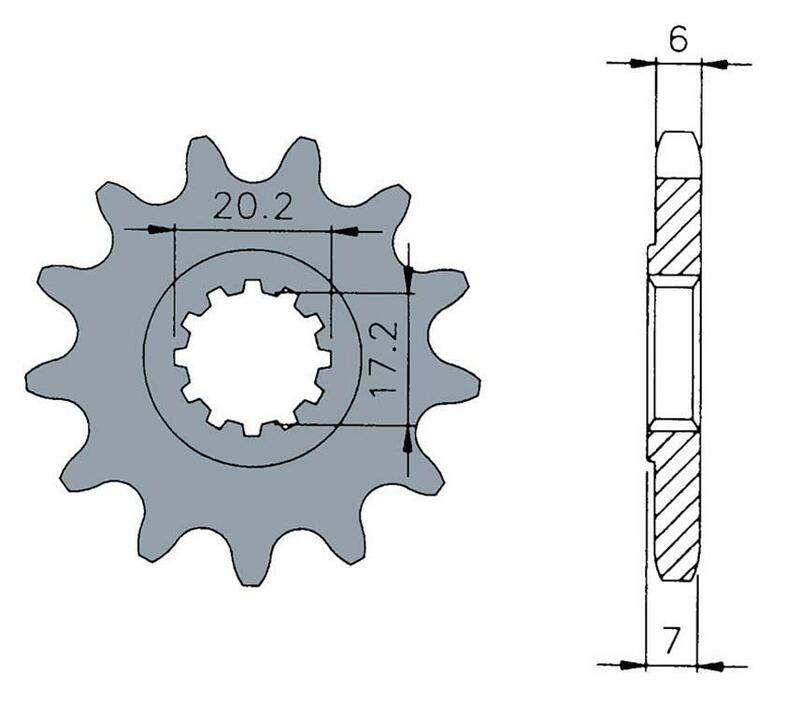 Pignone anteriore in acciaio standard Tecnium 1120 - 420