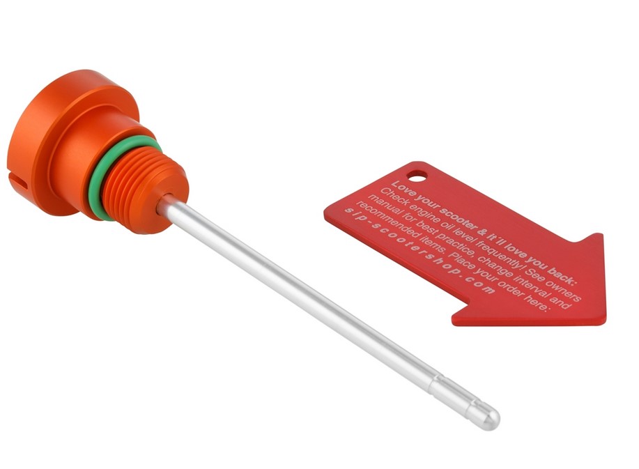 Tappo olio motore per Vespa GTS/GTS Super/GTV 300cc HPE, arancio opaco