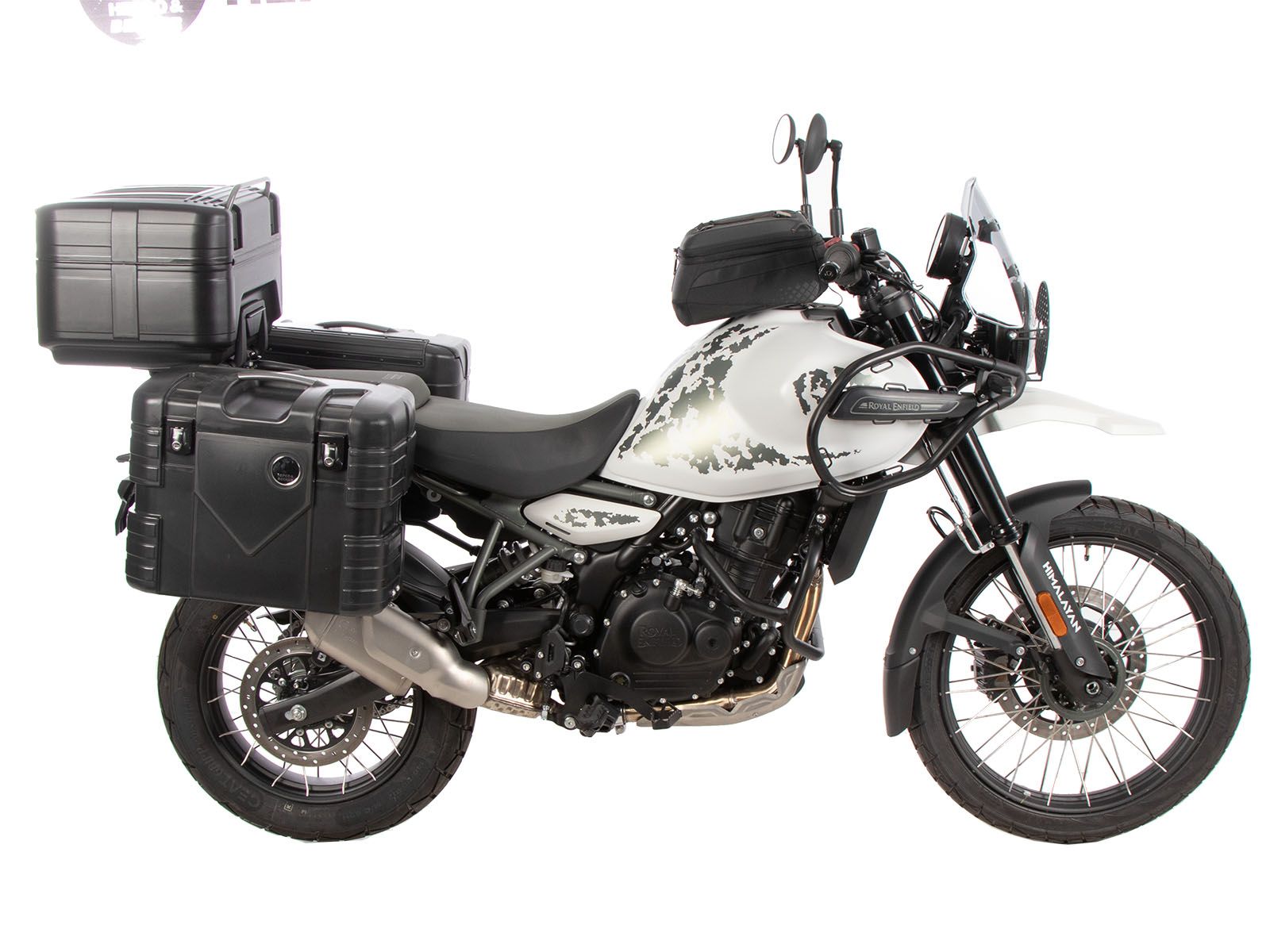 Portavaligie Alurack nero su portapacchi originale per Royal Enfield Himalayan 450 (24-)