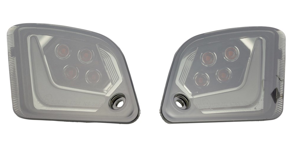 Kit indicatori di direzione posteriori destro/sinistro per Vespa GTS/GTS Super/GTV 125-300cc ('14-), oscurati