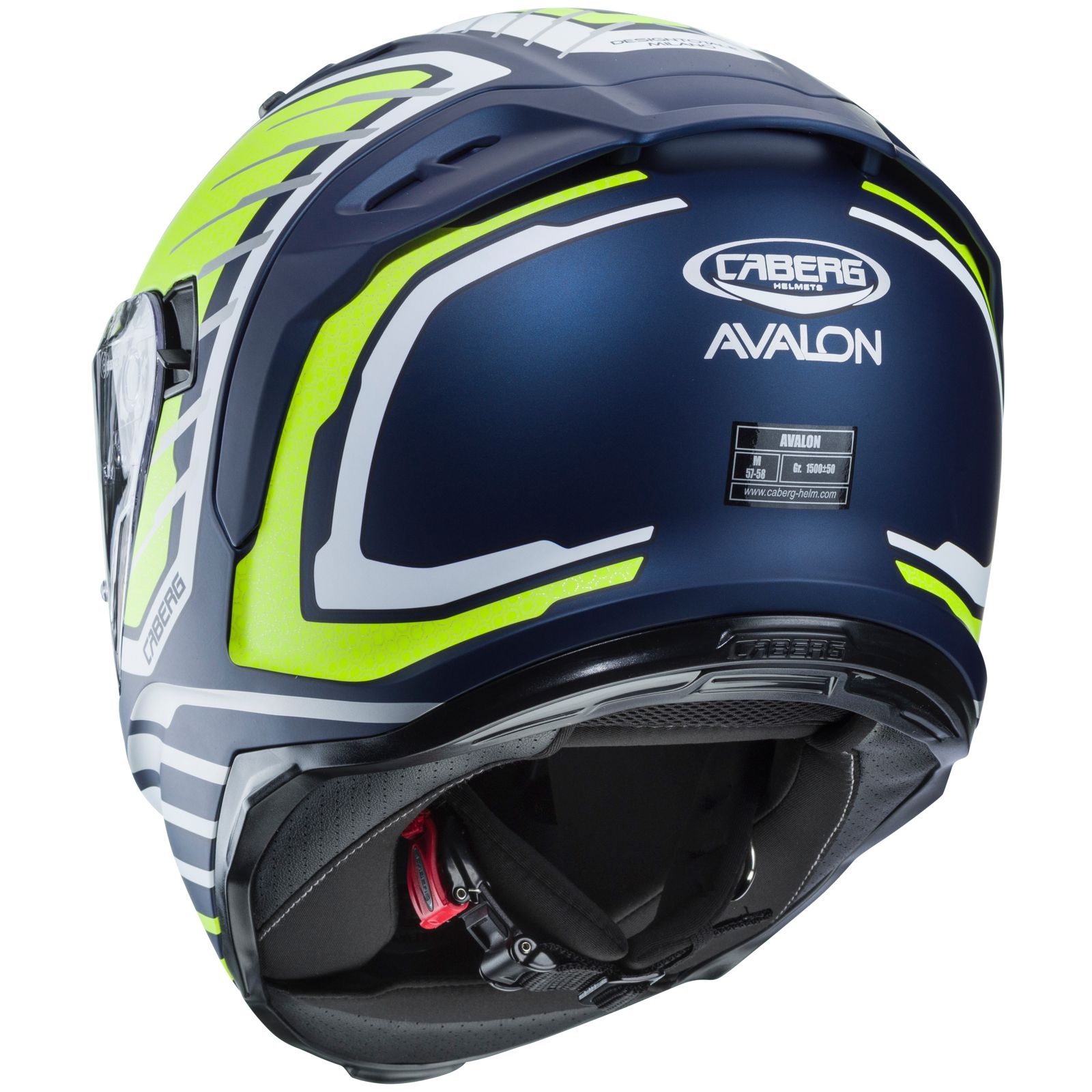 Casco Caberg Avalon Forge, blu opaco/giallo fluo-bianco