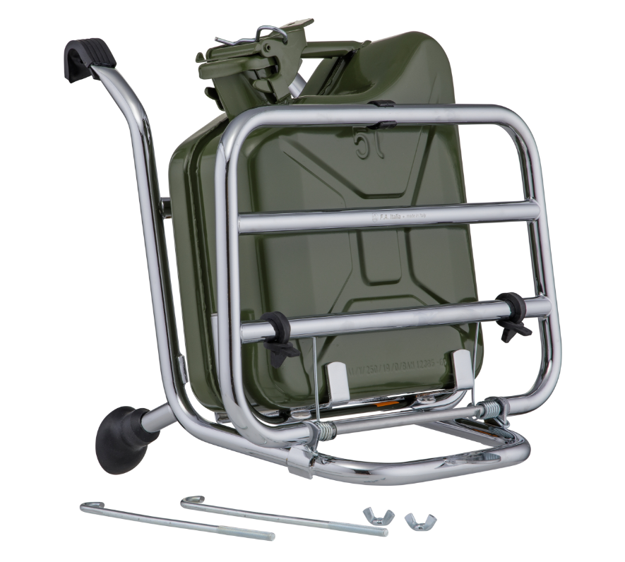 Portapacchi anteriore per Vespa PX 80-200cc, pieghevole, nero