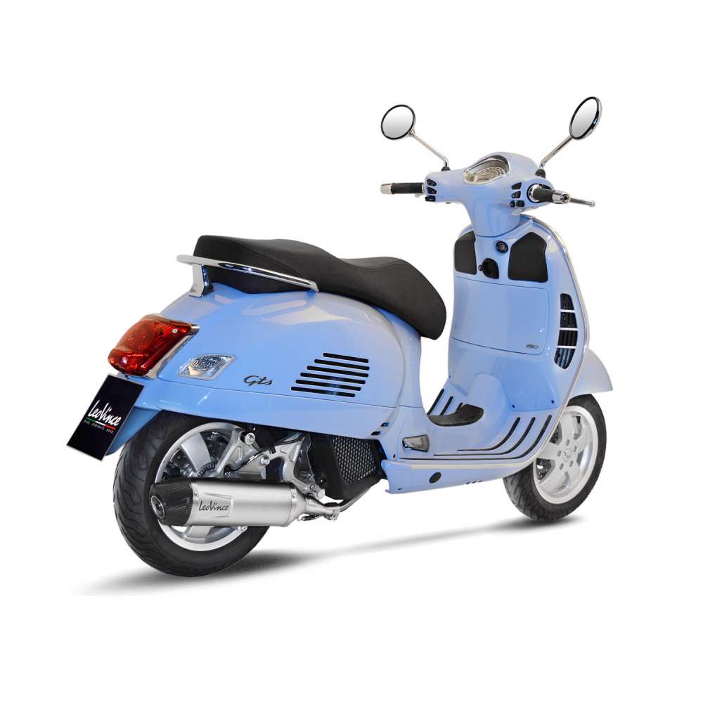 LeoVince sistema completo SBK Nero per Vespa GTS 125 /150, acciaio inox, slip on, ABE, Euro4