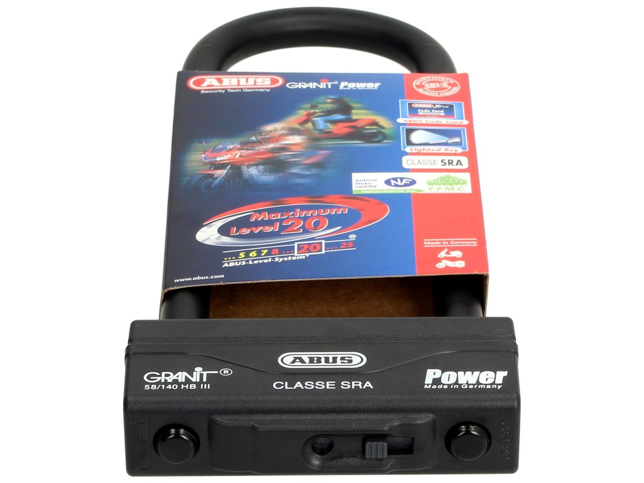 ABUS U-lock 260x83 Granit Power 58 per moto, scooter e Vespa