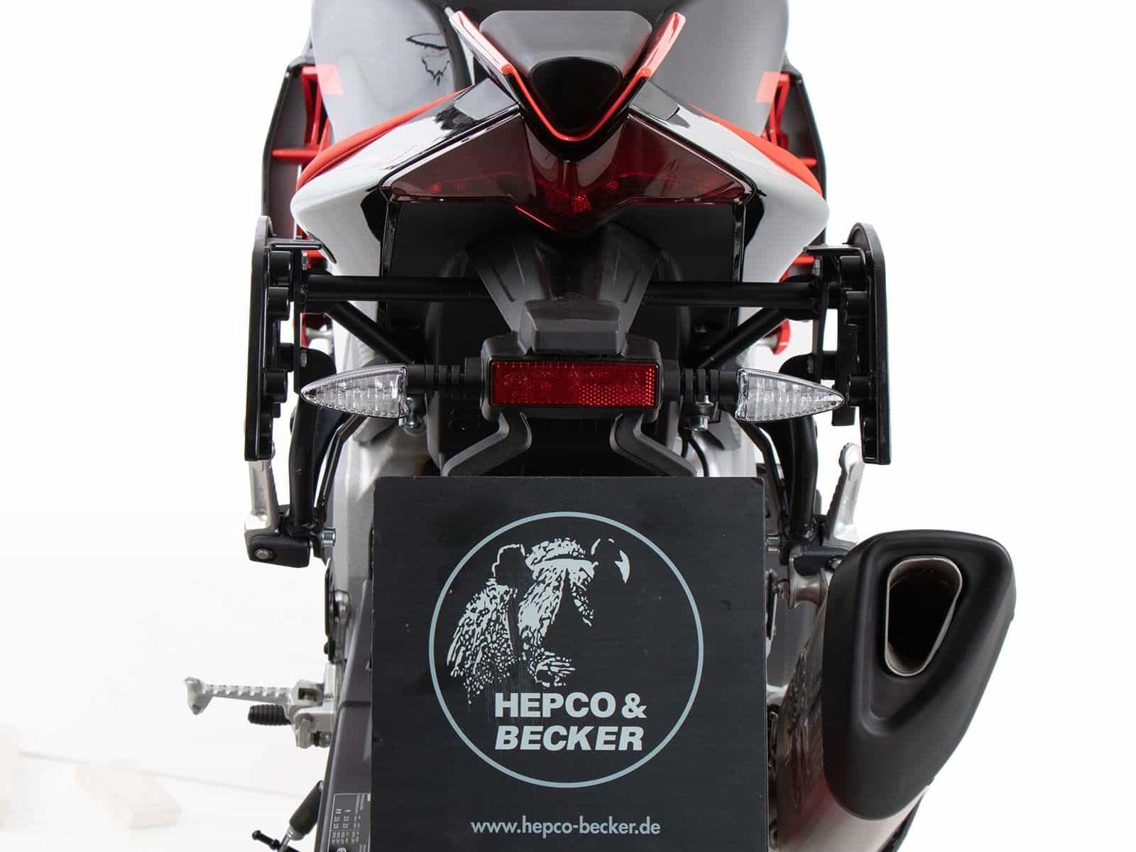 Portapacchi laterale C-Bow nero per Aprilia Tuono V4 Factory /RSV 4 /RSV 4 Factory (21-24) Hepco Becker