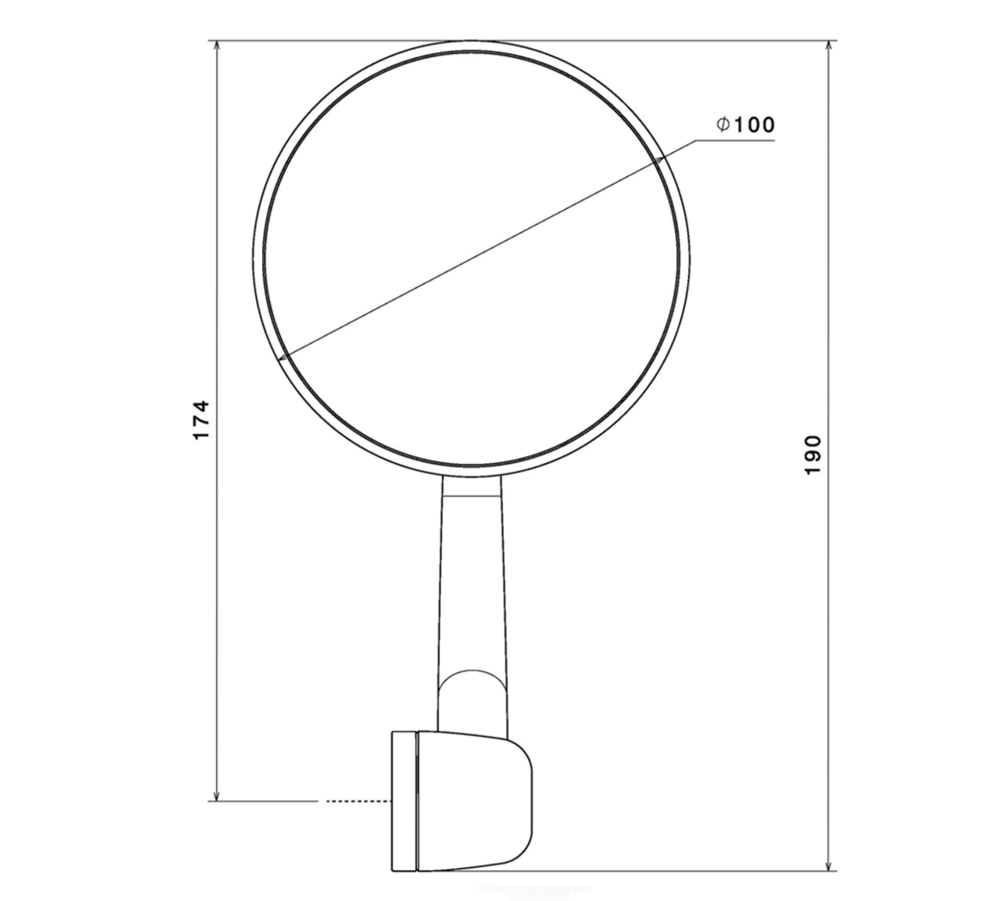 Specchietto retrovisore RIZOMA "SPIRIT RS" per Vespa LX/LXV/S/GTS/GTS Super/GTV/GT 60/GT/GT L