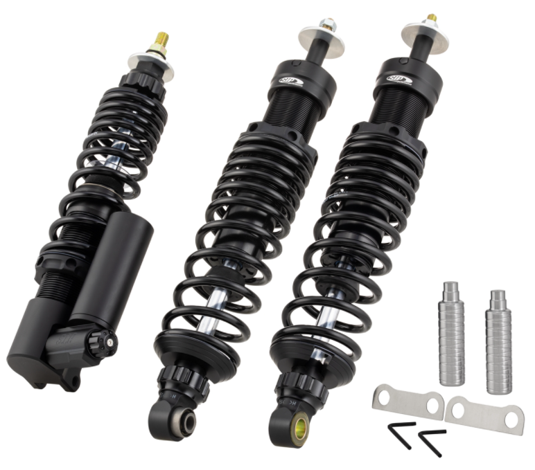 Kit ammortizzatori anteriori e posteriori per Vespa GTS/GTS Super/GTV/GT 60/GT/GT L 125-300ccm, nero opaco