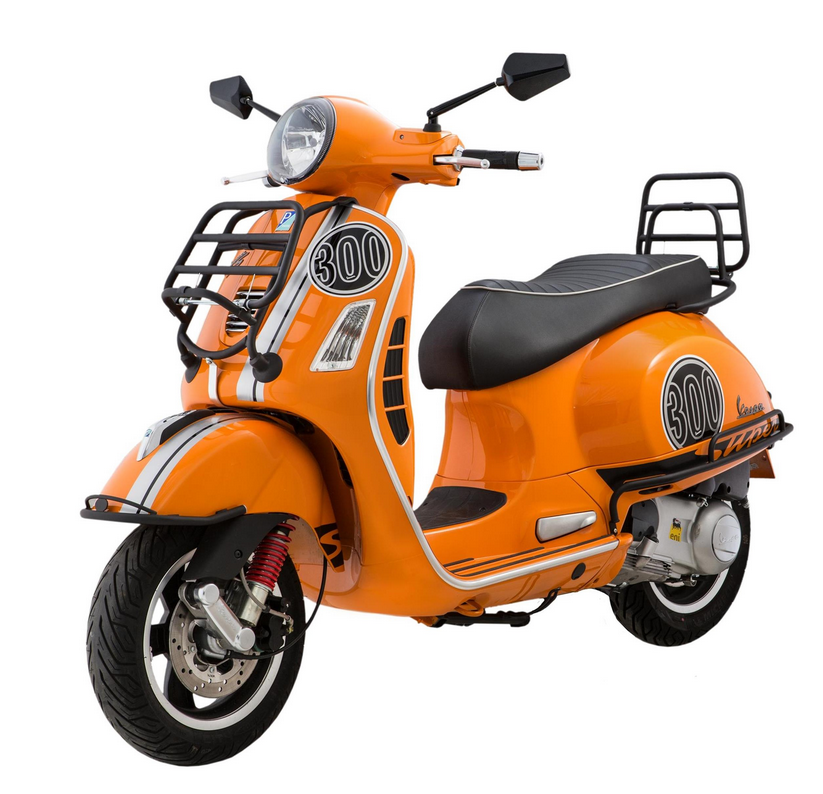 Portapacchi posteriore per Vespa GTS /GTS Super /GTV /GT 60, 125-300ccm, pieghevole, nero opaco